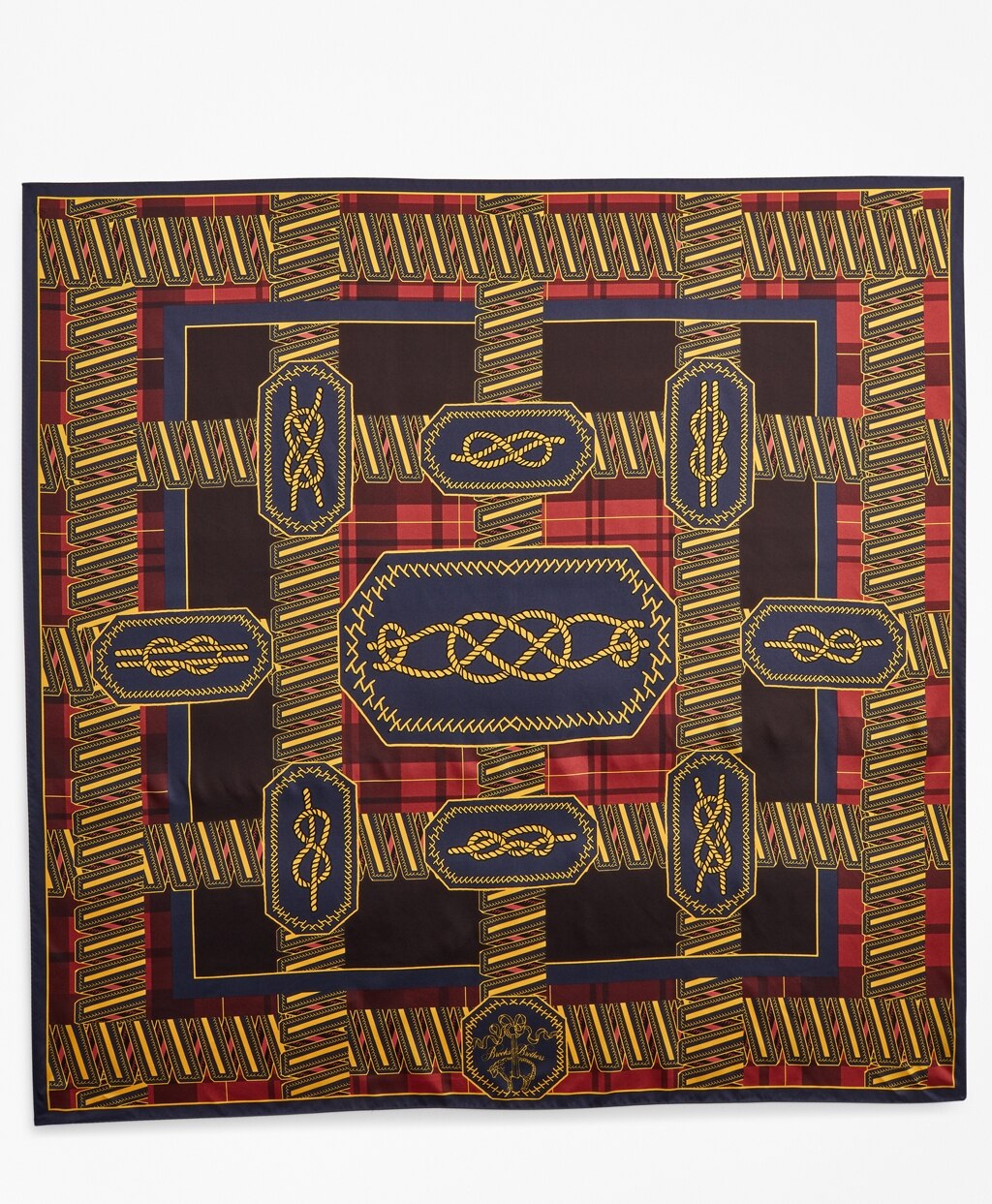Knot-Print Silk Square Scarf