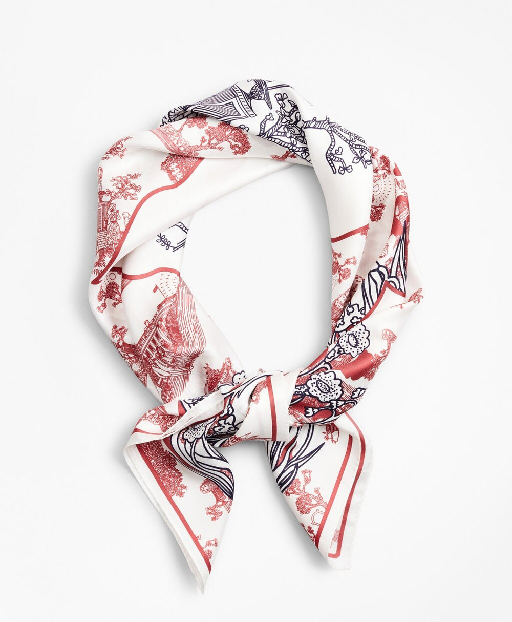 Toile Silk Square Scarf