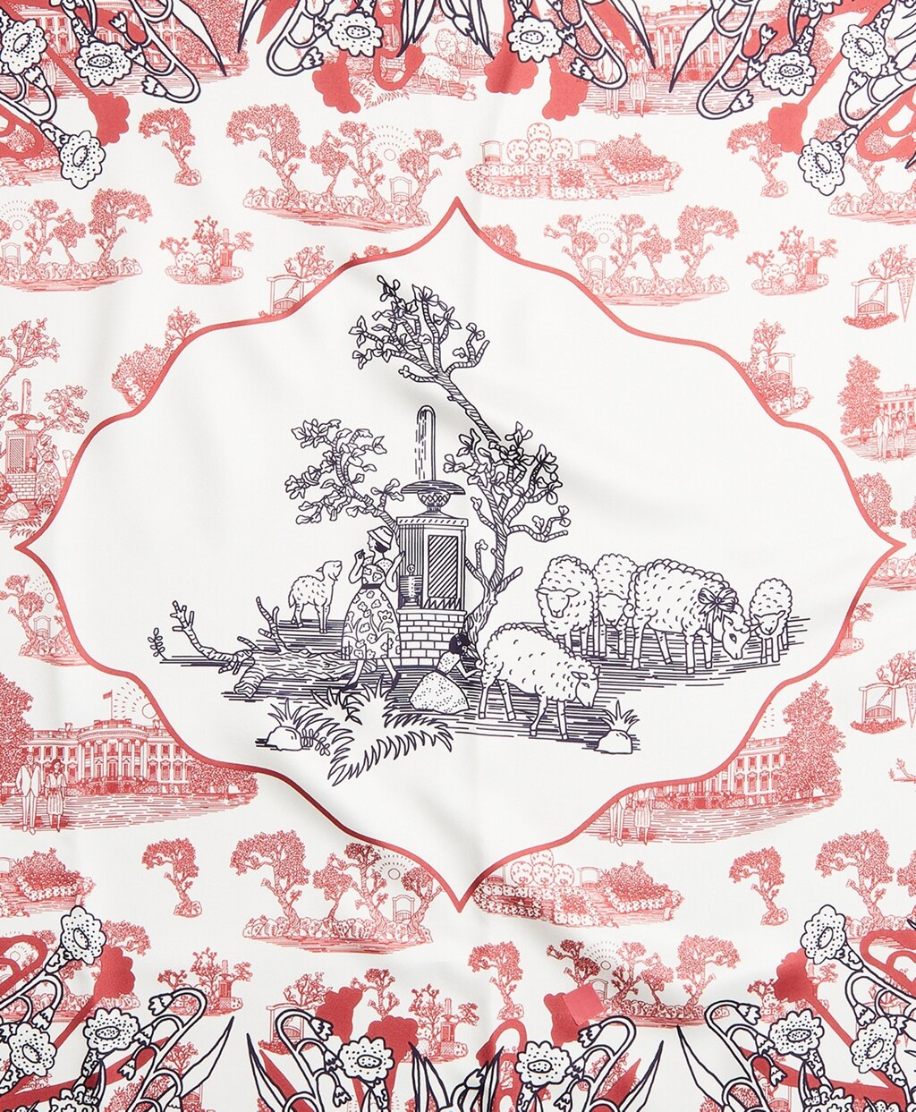 Toile Silk Square Scarf