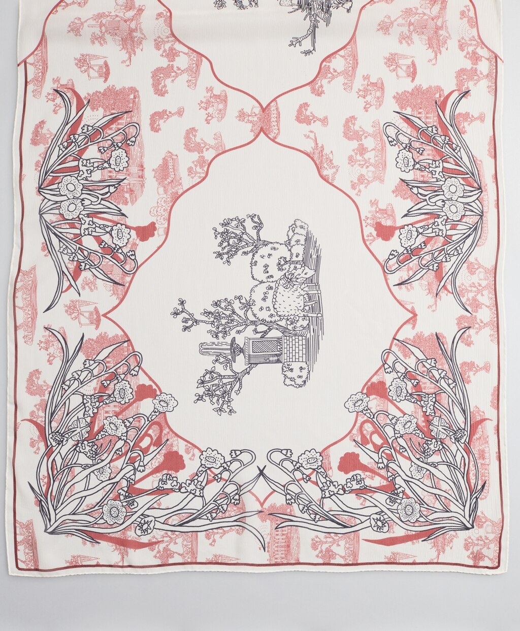 Toile Silk Chiffon Oblong Scarf
