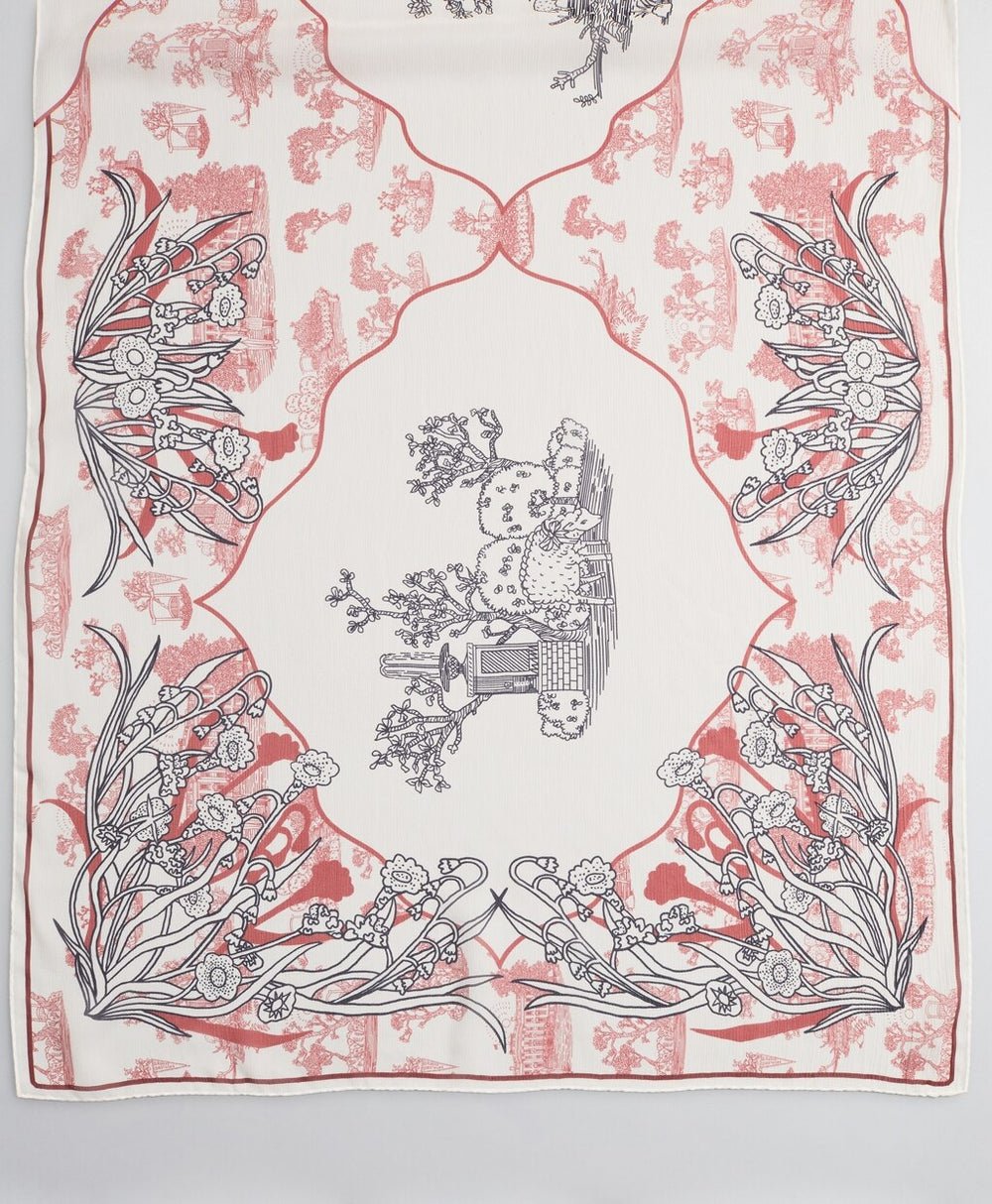 Toile Silk Chiffon Oblong Scarf