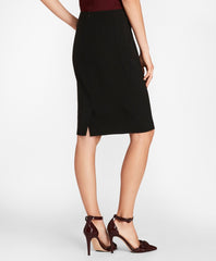 Stretch Wool Cavalry Twill Pencil Skirt