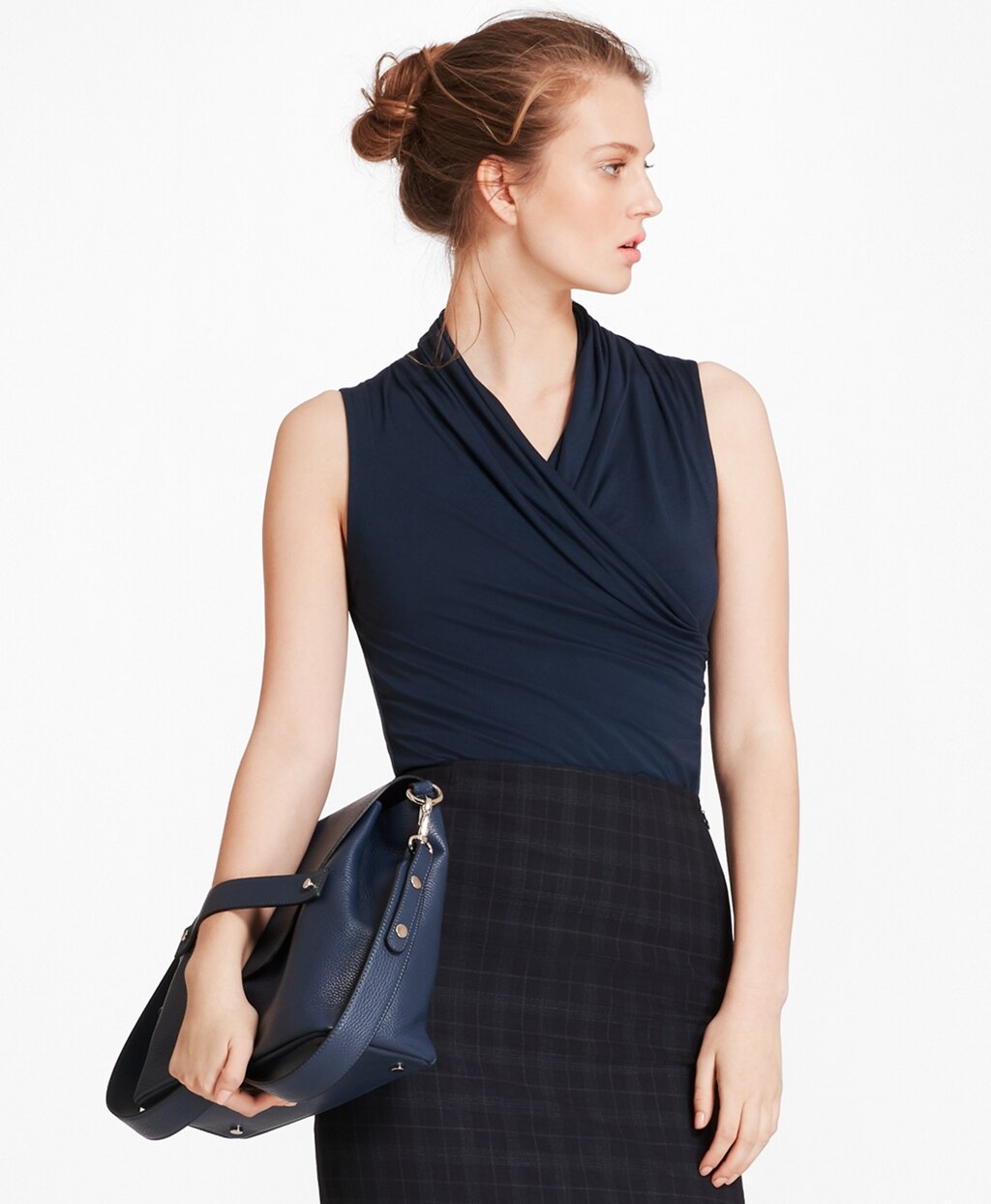 Jersey Faux Wrap Shell