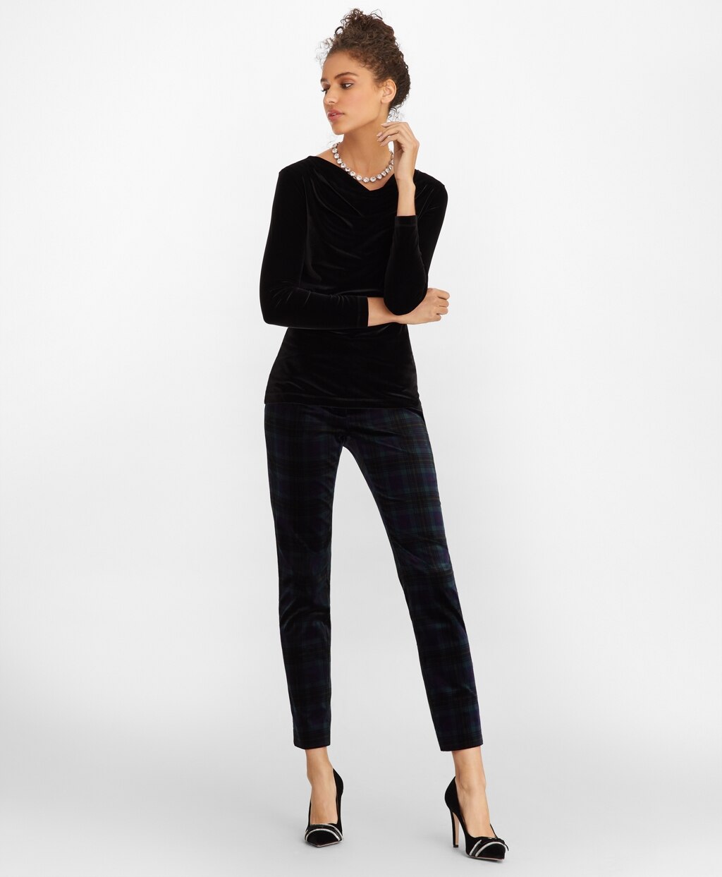 Ruched Velvet Top