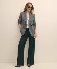 Wool-Blend Double-Breasted Herringbone Jacket