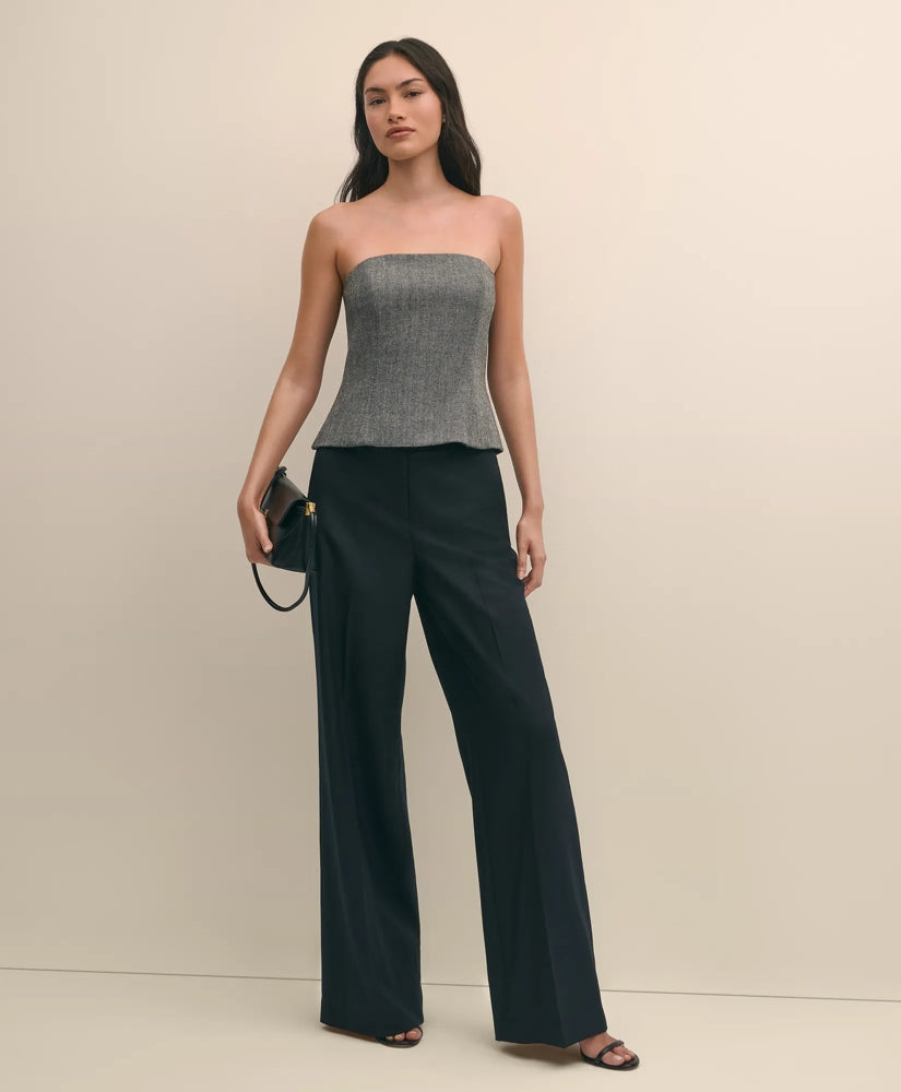 Wool-Blend Herringbone Bustier