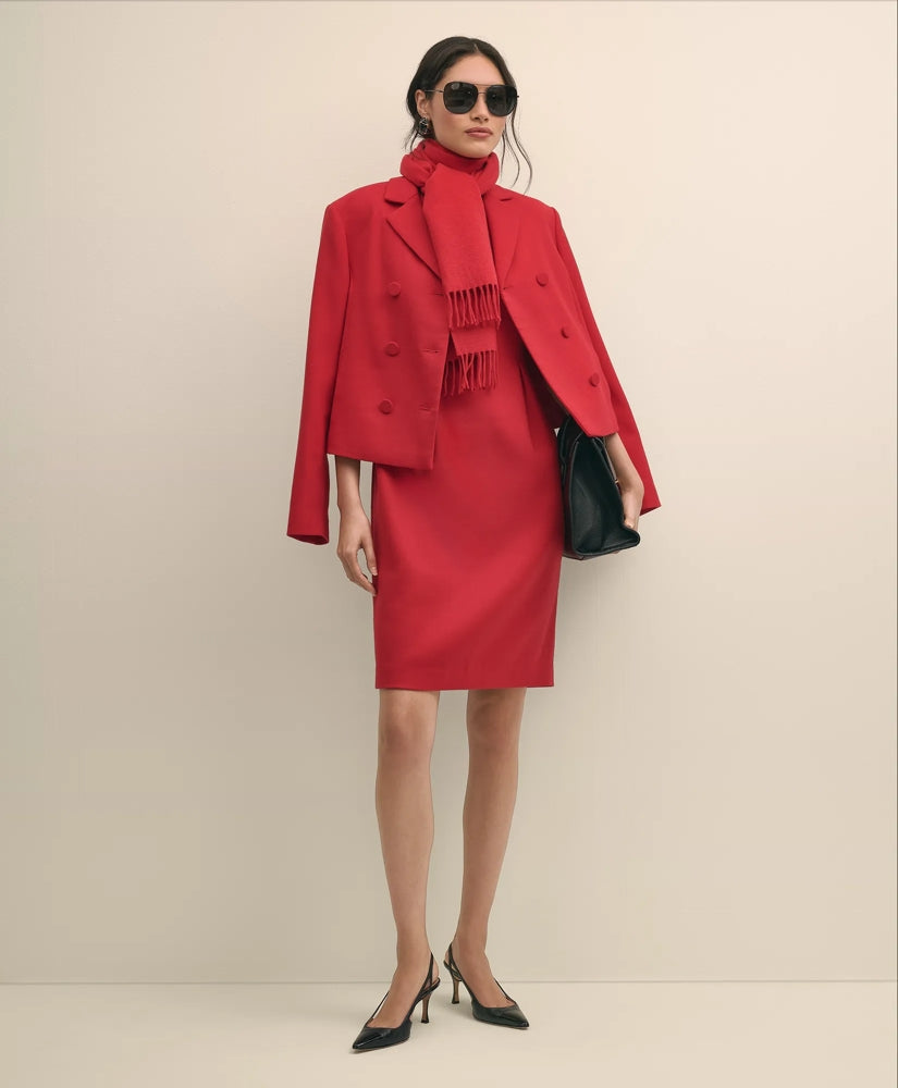 Wool Blend Tulip Sheath Dress