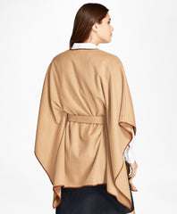 Leather-Trimmed Cashmere Kimono