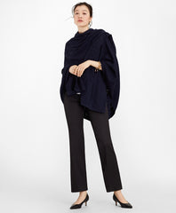 Pointelle Cable-Knit Merino Wool Ruana