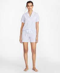 Gingham Cotton Poplin Short Pajama Set