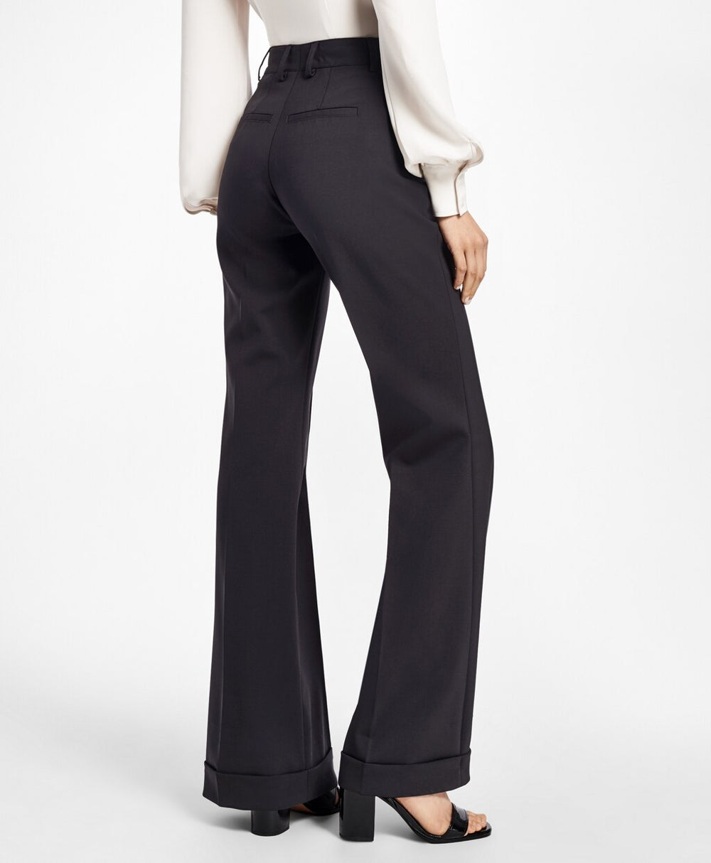 Cuffed Wide-Leg Tuxedo Pants