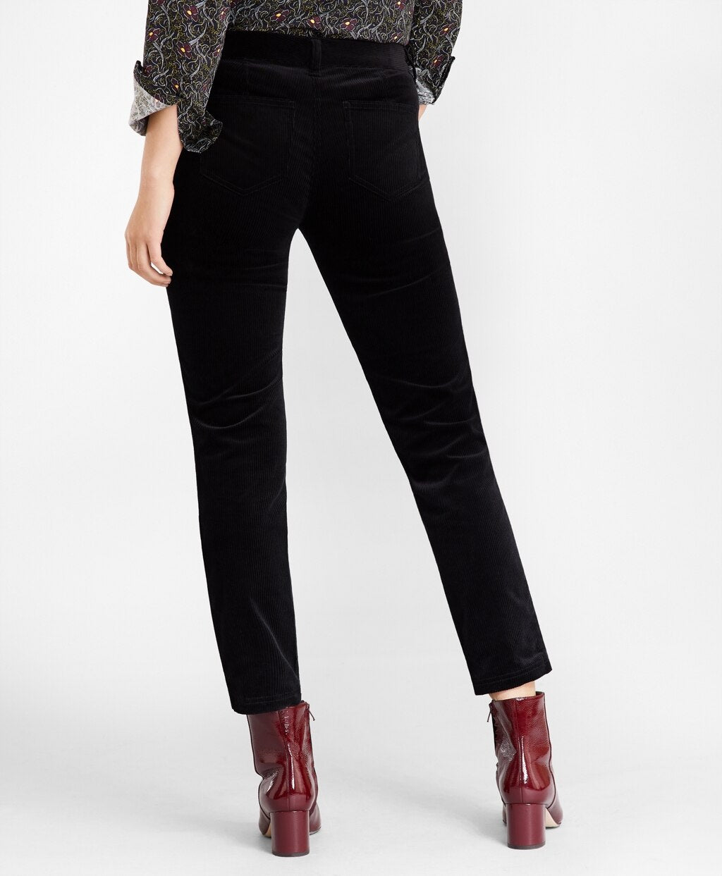 Stretch Cotton Corduroy Ankle Pants