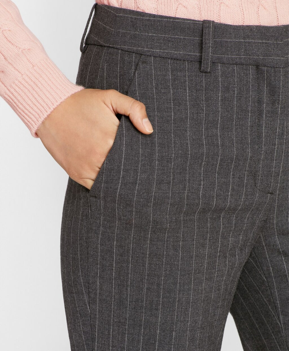 Pinstripe Stretch Wool Pants