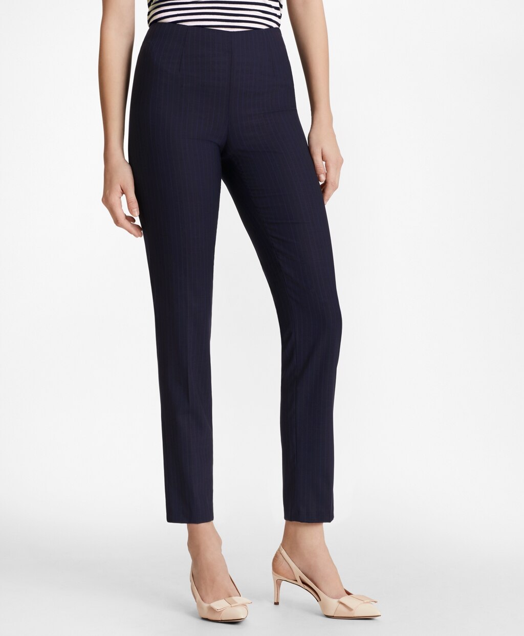 Pinstripe BrooksCool® Merino Wool Ankle Pants