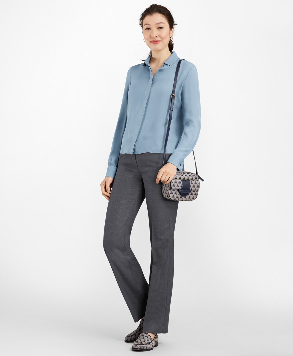 Bird's-Eye Stretch-Wool Pants