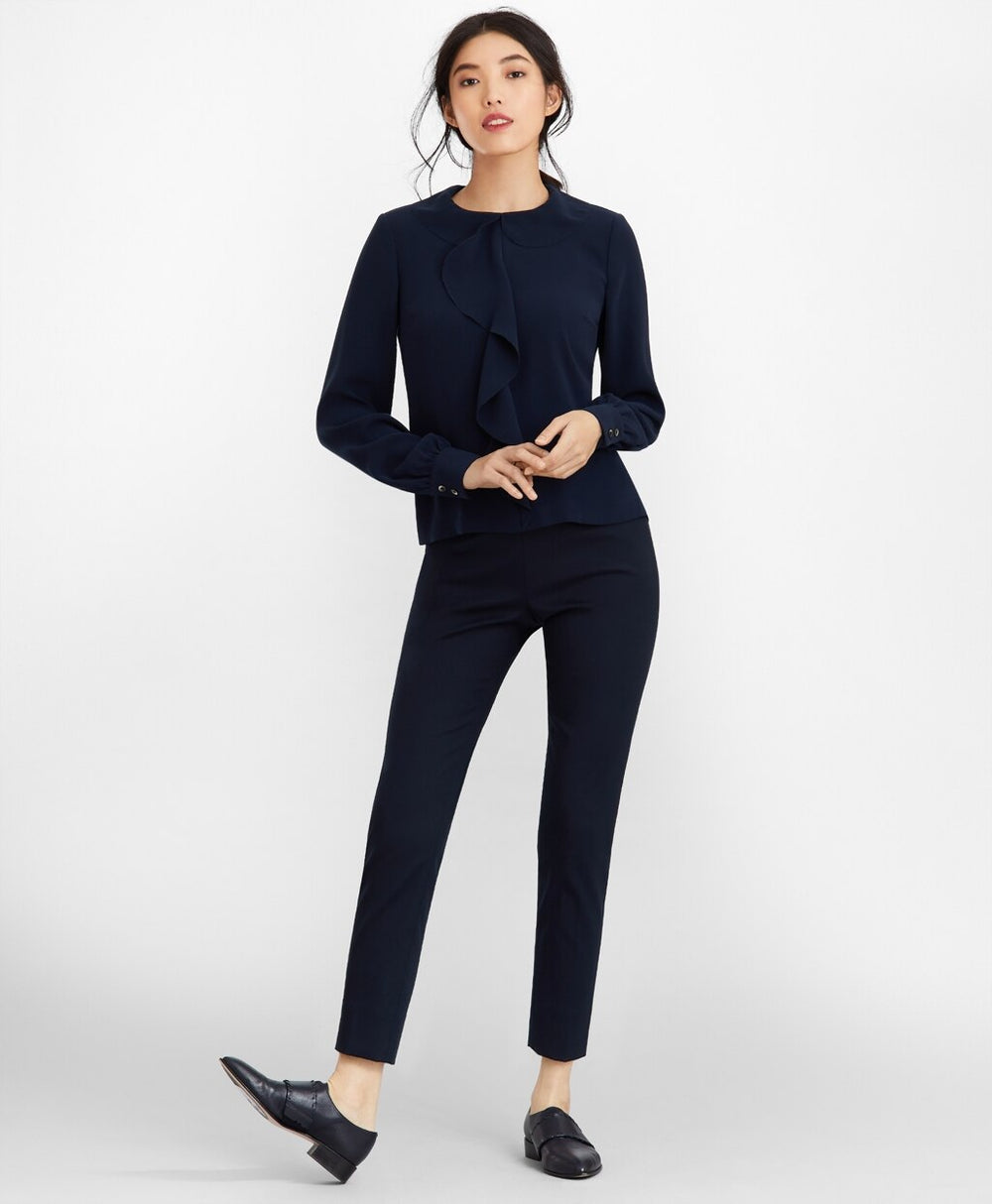 Stretch Cotton Ankle Pants