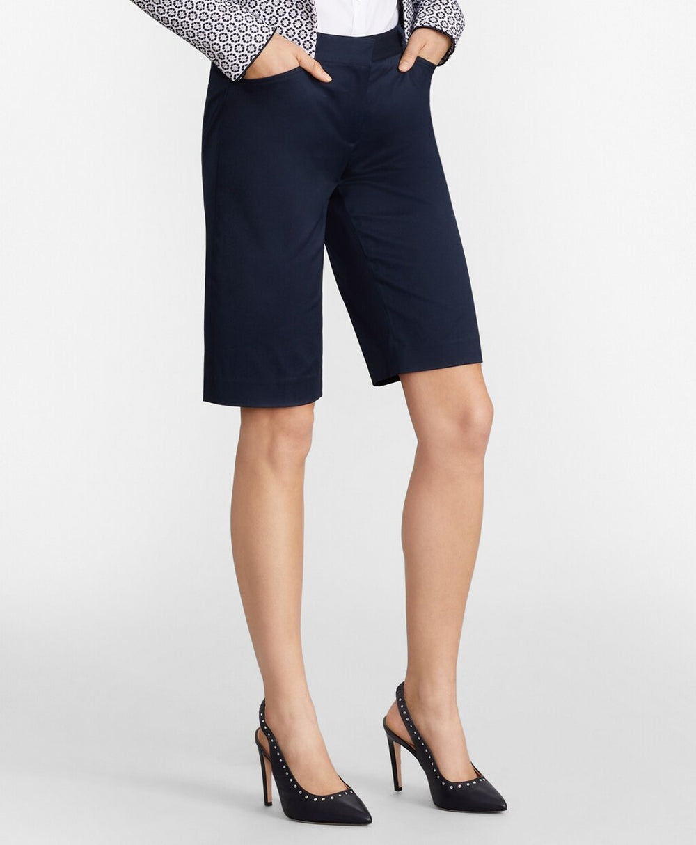 Stretch Cotton Twill Bermuda Shorts