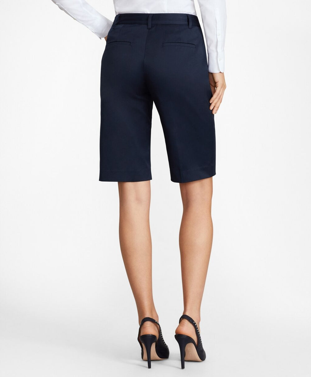 Stretch Cotton Twill Bermuda Shorts