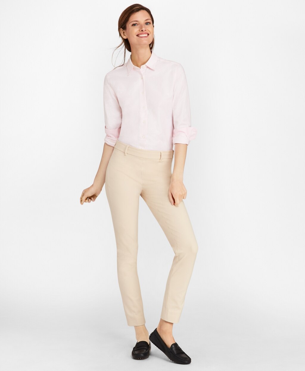 Classic-Fit Supima® Cotton Oxford Stripe Forward-Point Shirt