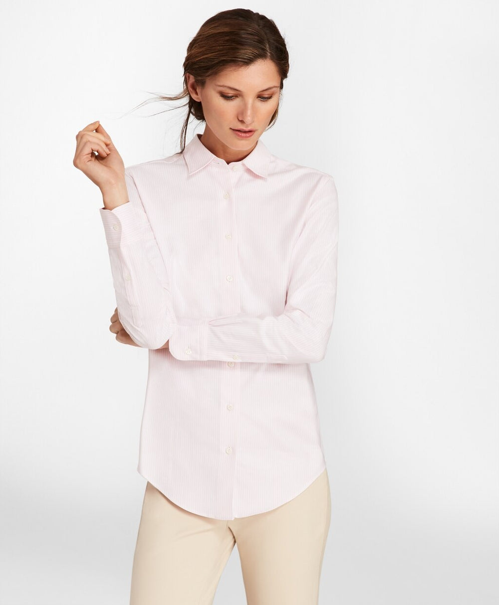 Classic-Fit Supima® Cotton Oxford Stripe Forward-Point Shirt