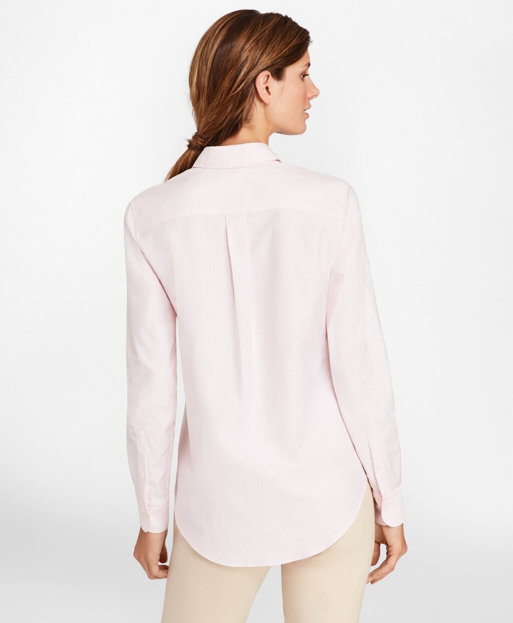 Classic-Fit Supima® Cotton Oxford Stripe Forward-Point Shirt