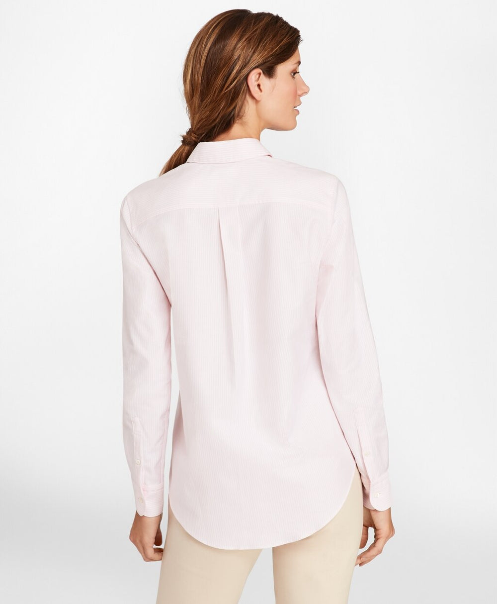Classic-Fit Supima® Cotton Oxford Stripe Forward-Point Shirt