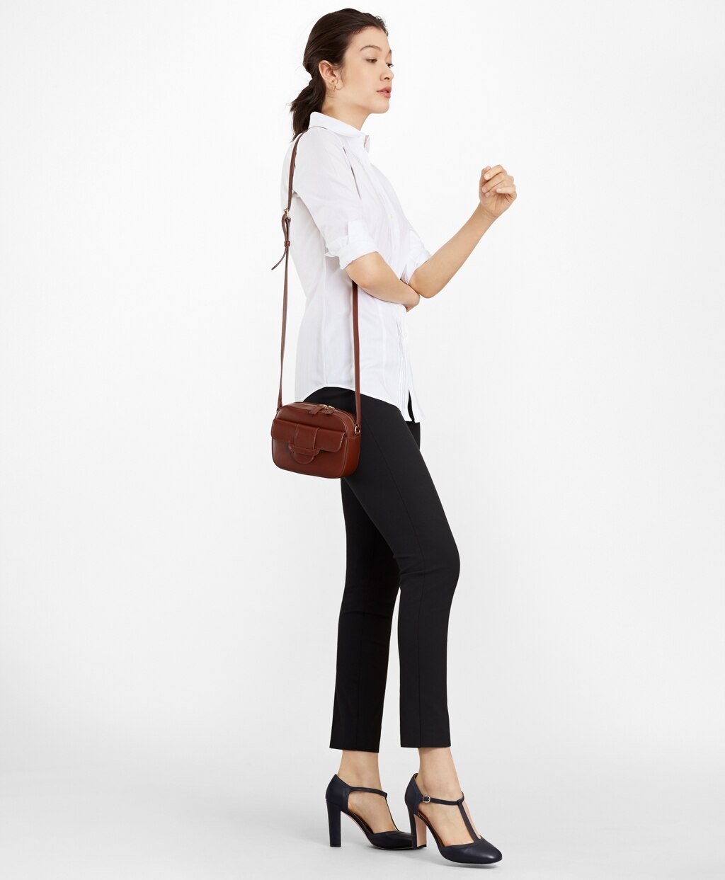 Tailored-Fit Non-Iron Dobby-Stripe Cotton Tuxedo Shirt