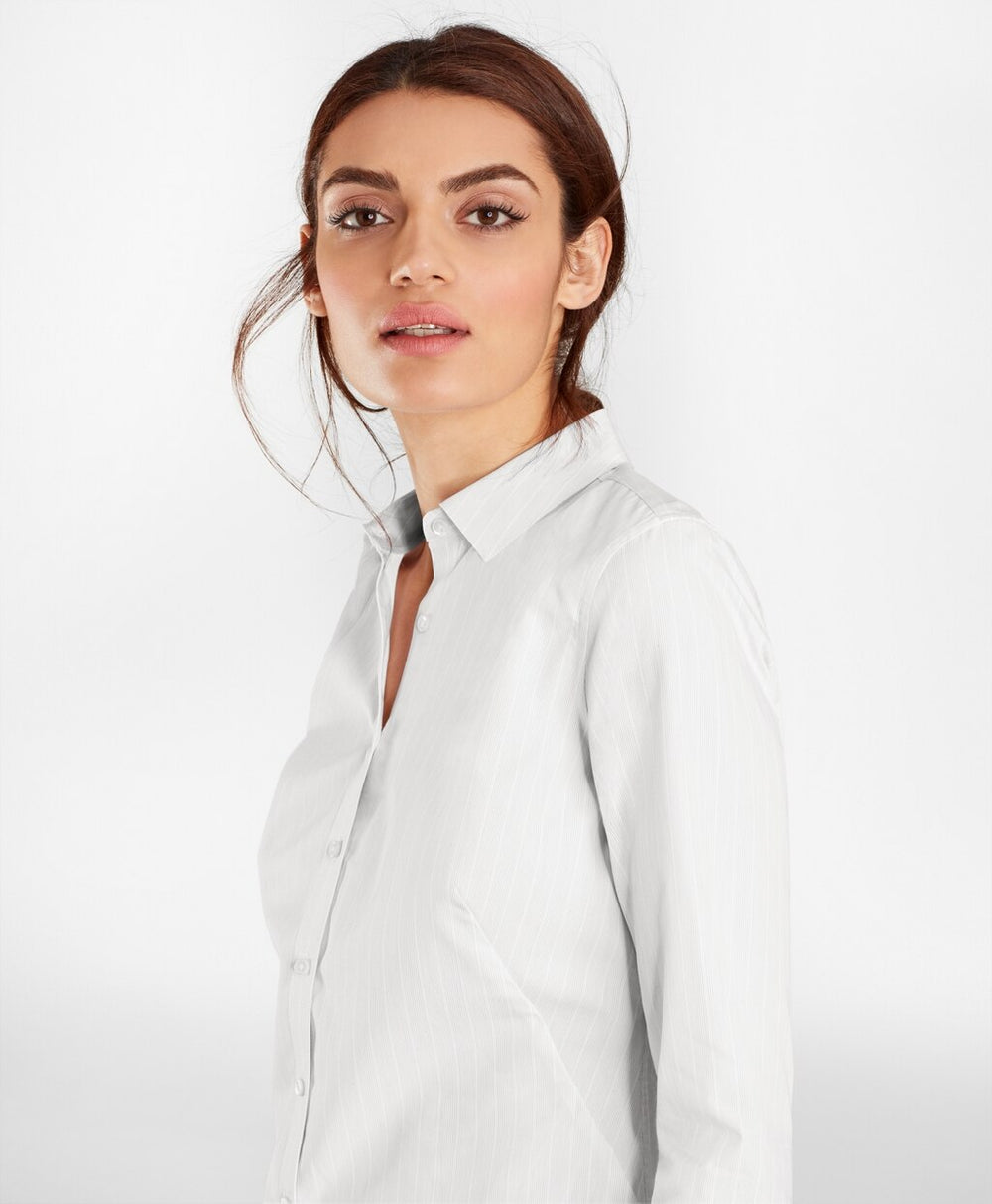 Striped Supima® Cotton Poplin Fitted Shirt