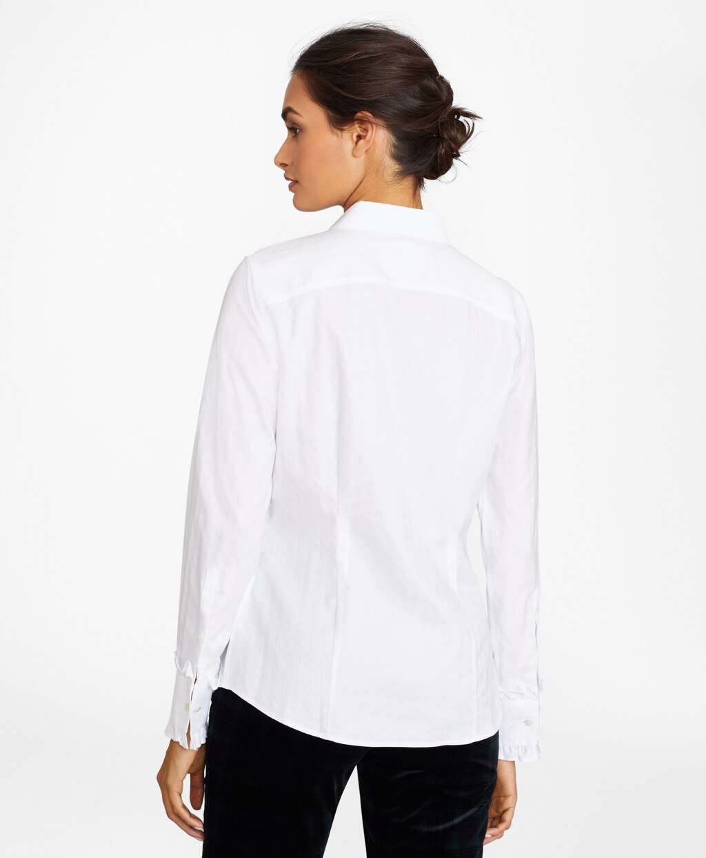 Non-Iron Tailored Fit Cotton Dobby Ruffled Tuxedo Shirt