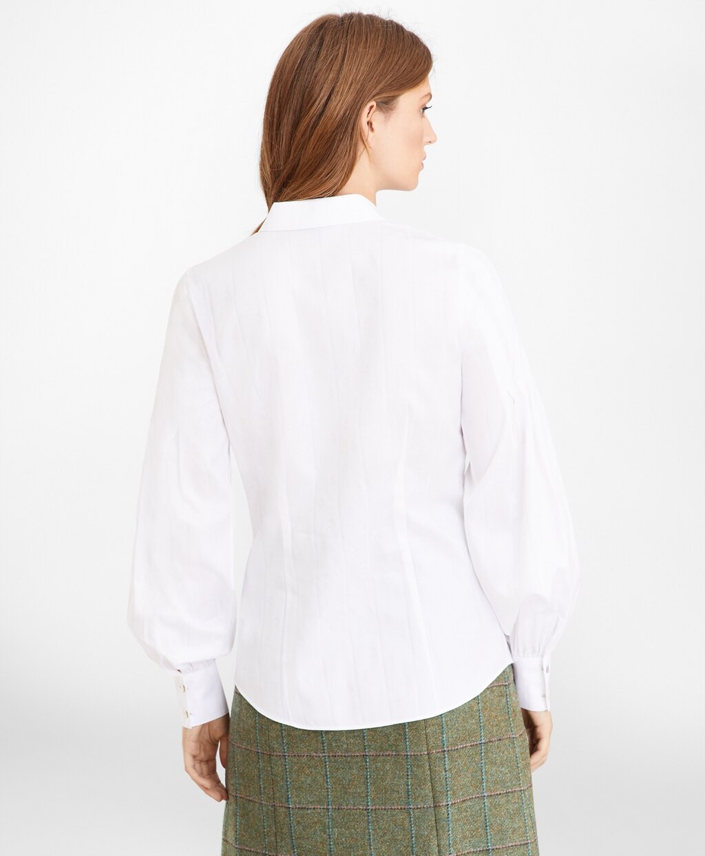 Non-Iron Tailored-Fit Supima® Cotton Floral Jacquard Blouse