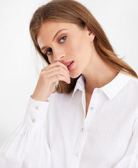 Non-Iron Tailored-Fit Supima® Cotton Floral Jacquard Blouse