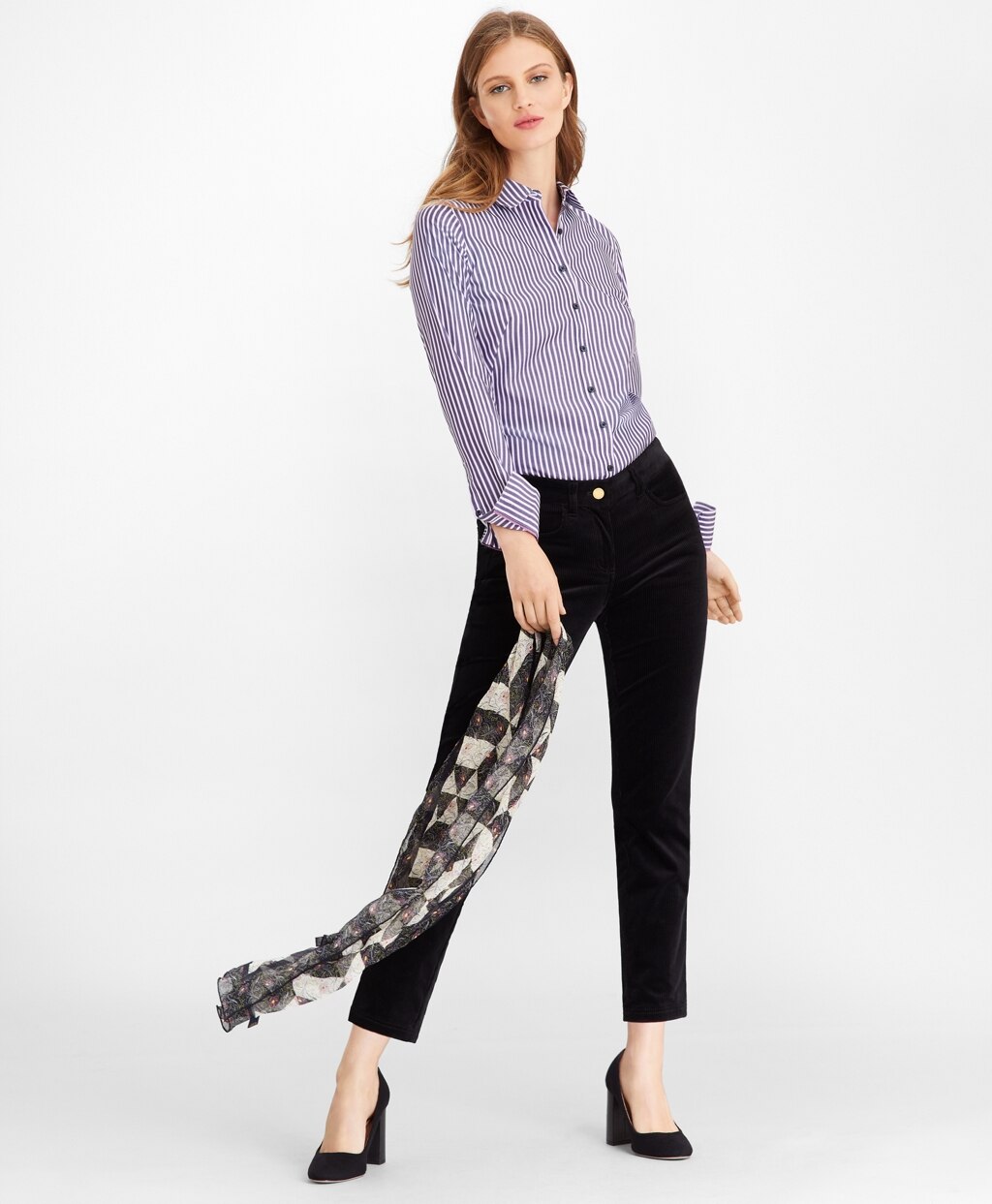 Non-Iron Striped Supima® Cotton Fitted Shirt