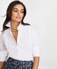 Non-Iron Striped Supima® Cotton Fitted Shirt