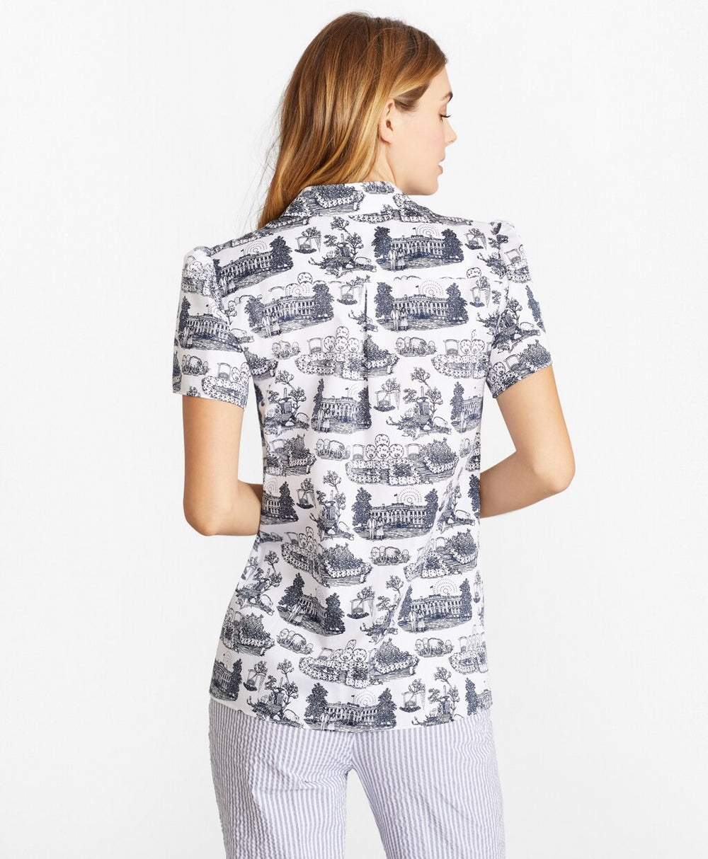 Toile Supima® Cotton Sateen Short-Sleeve Shirt