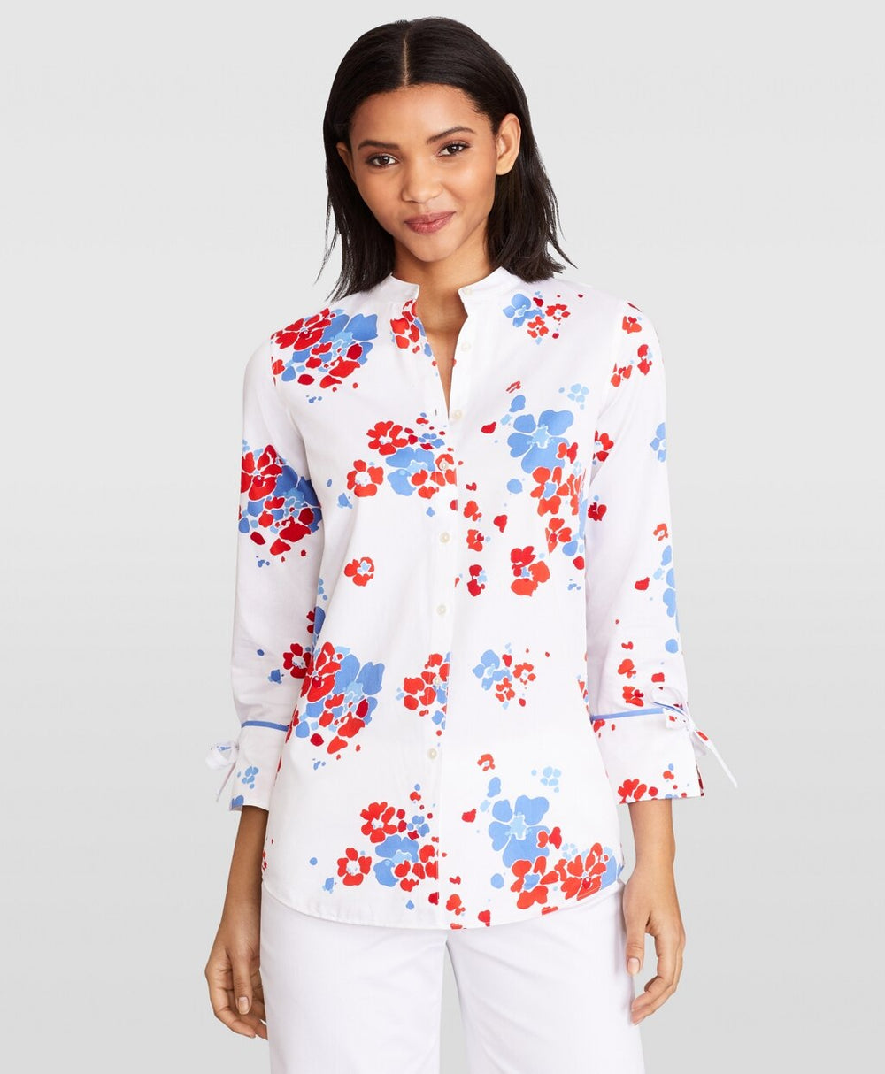 Floral-Print Supima® Cotton Sateen Tunic