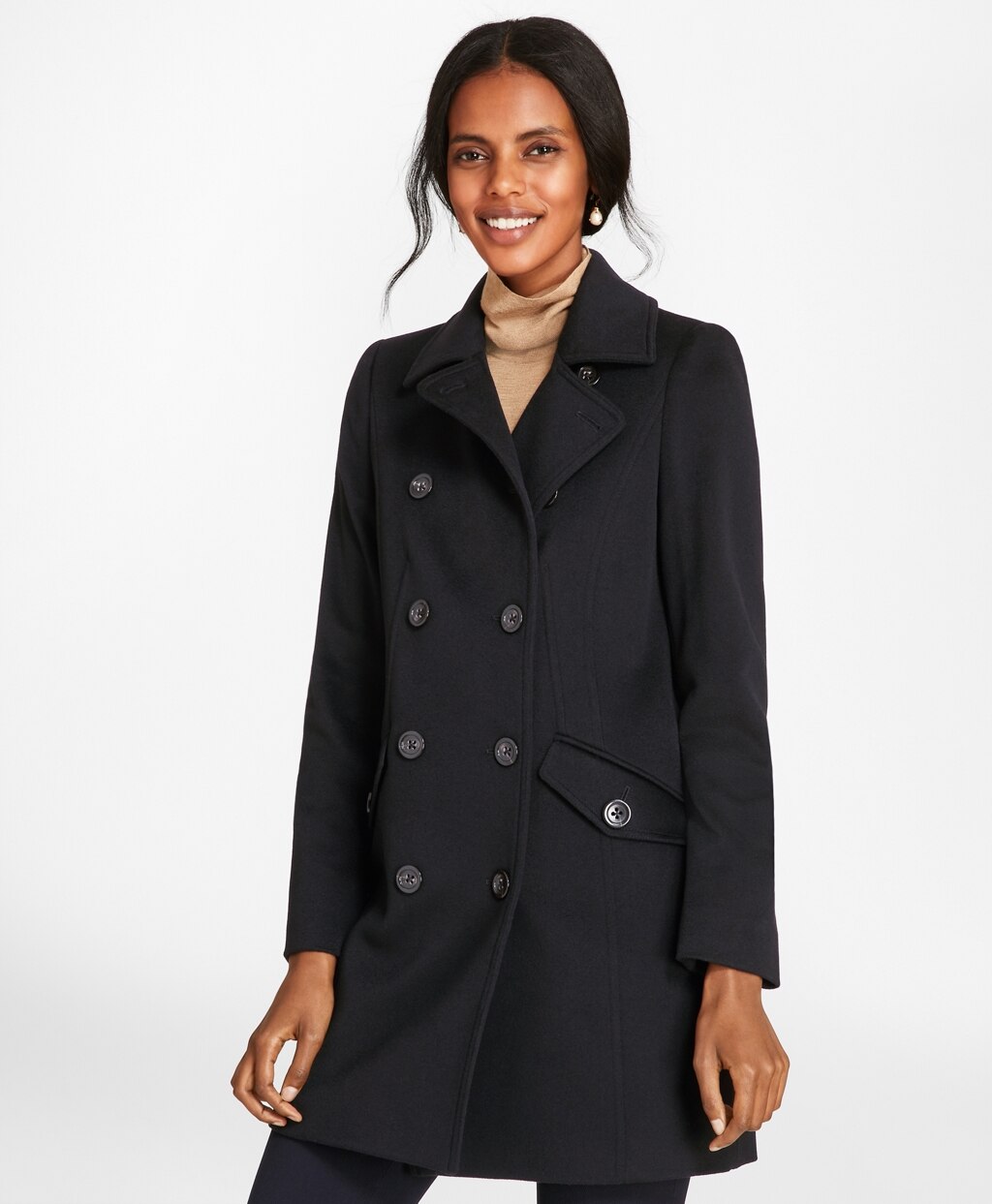 Brushed Wool Twill Peacoat