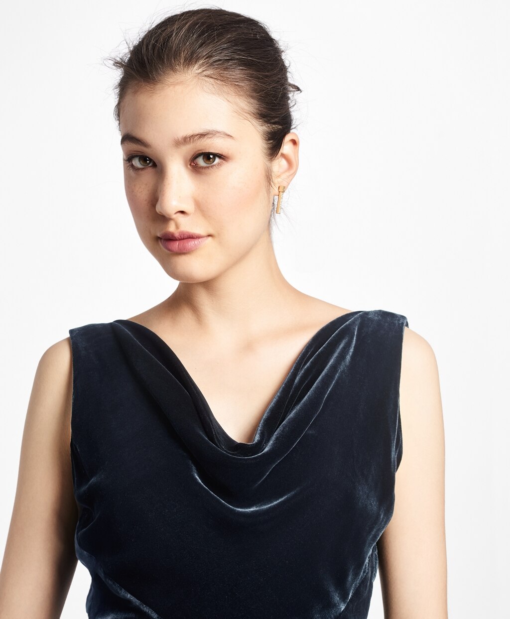 Sleeveless Silk-Blend and Velvet Evening Gown