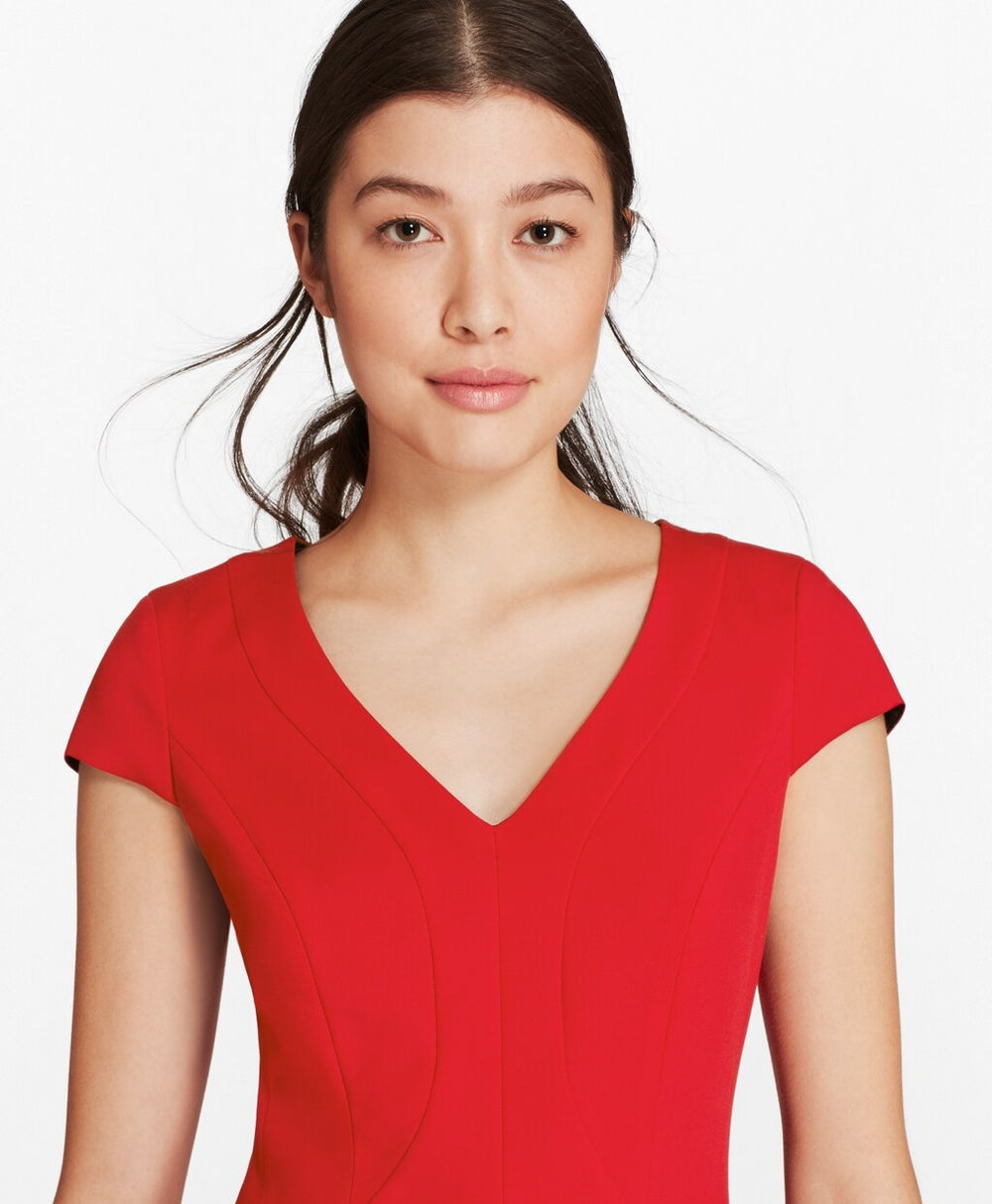 Stretch-Wool Twill Sheath Dress