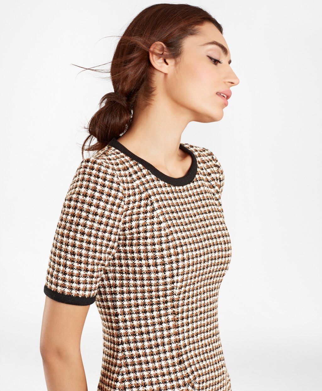 Checked Tweed A-Line Dress