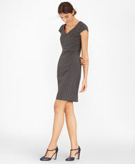 Floral Jacquard Sheath Dress