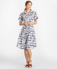Toile Supima® Cotton Sateen Shirt Dress