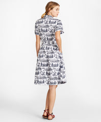 Toile Supima® Cotton Sateen Shirt Dress