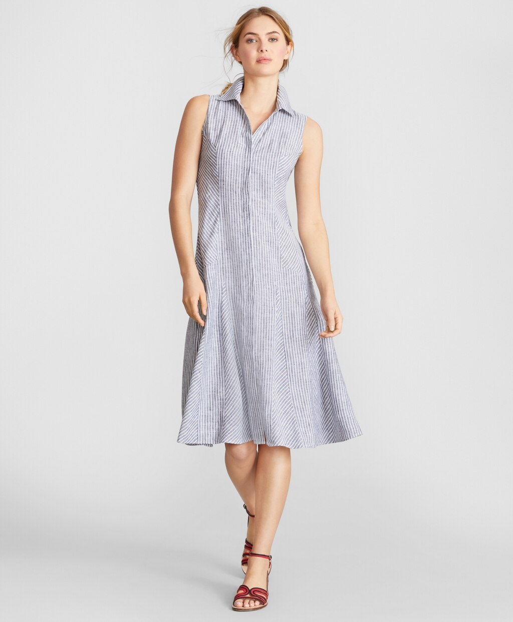 Striped Linen Shirt Dress