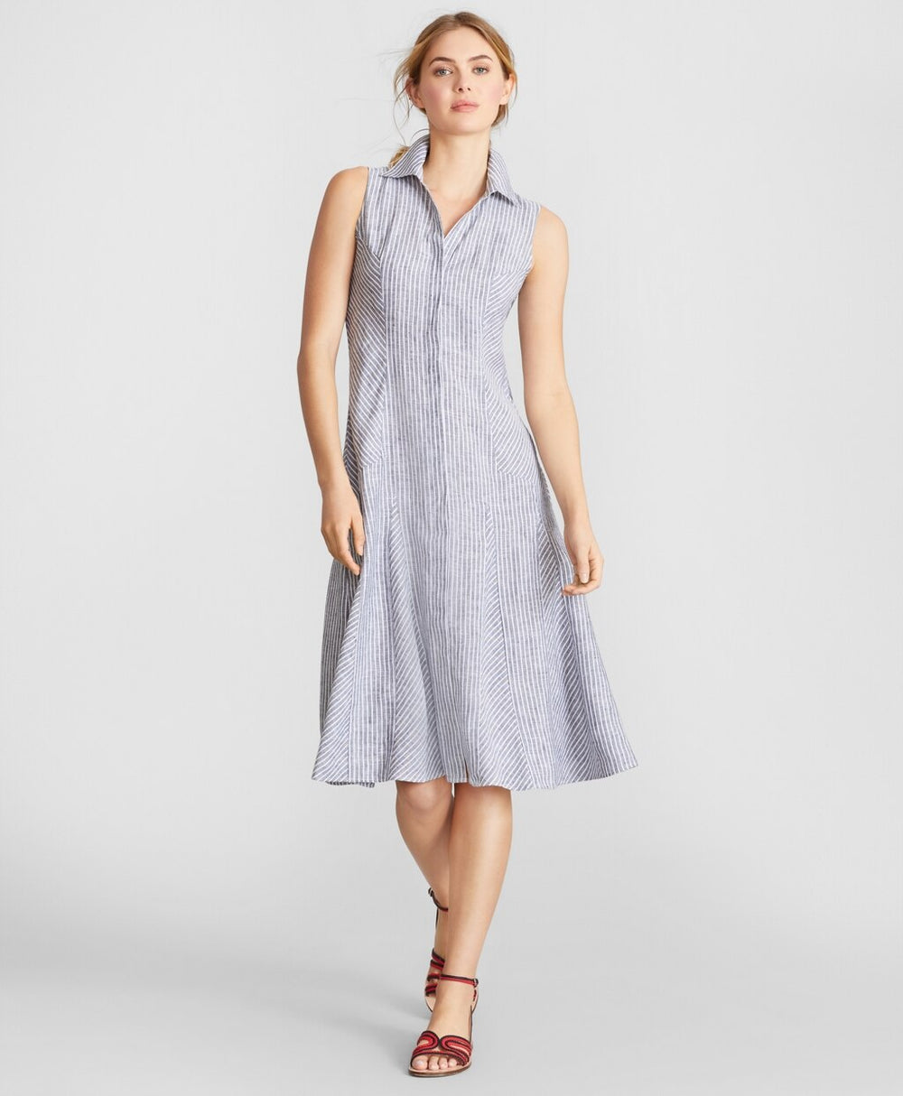 Striped Linen Shirt Dress