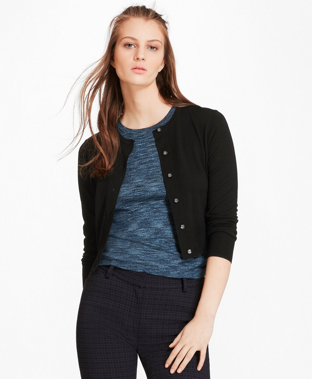 Merino Wool Cropped Cardigan