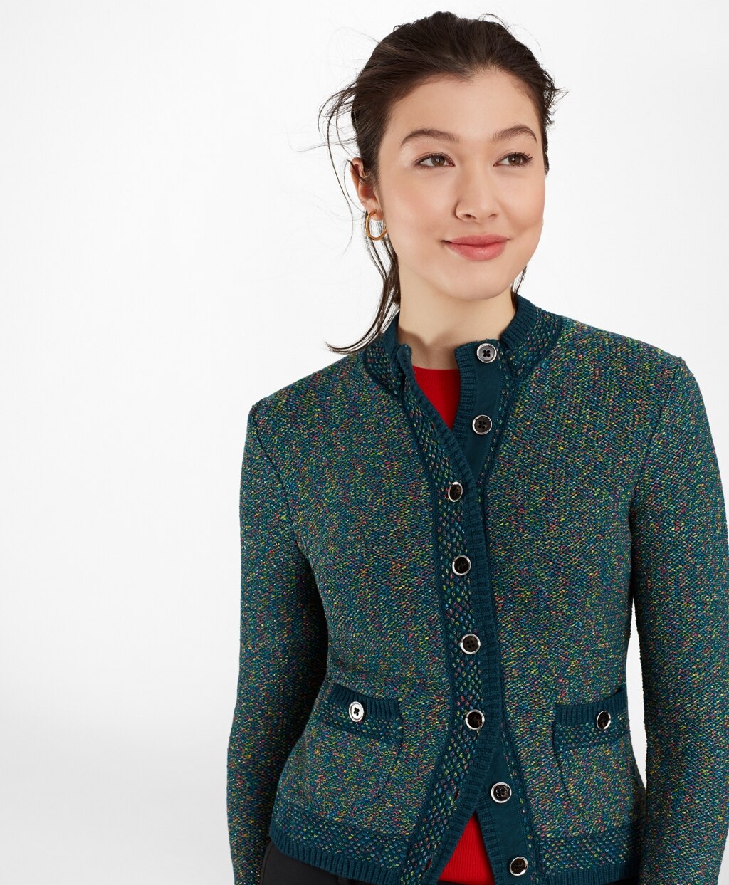 Shimmer Tweed Sweater Jacket