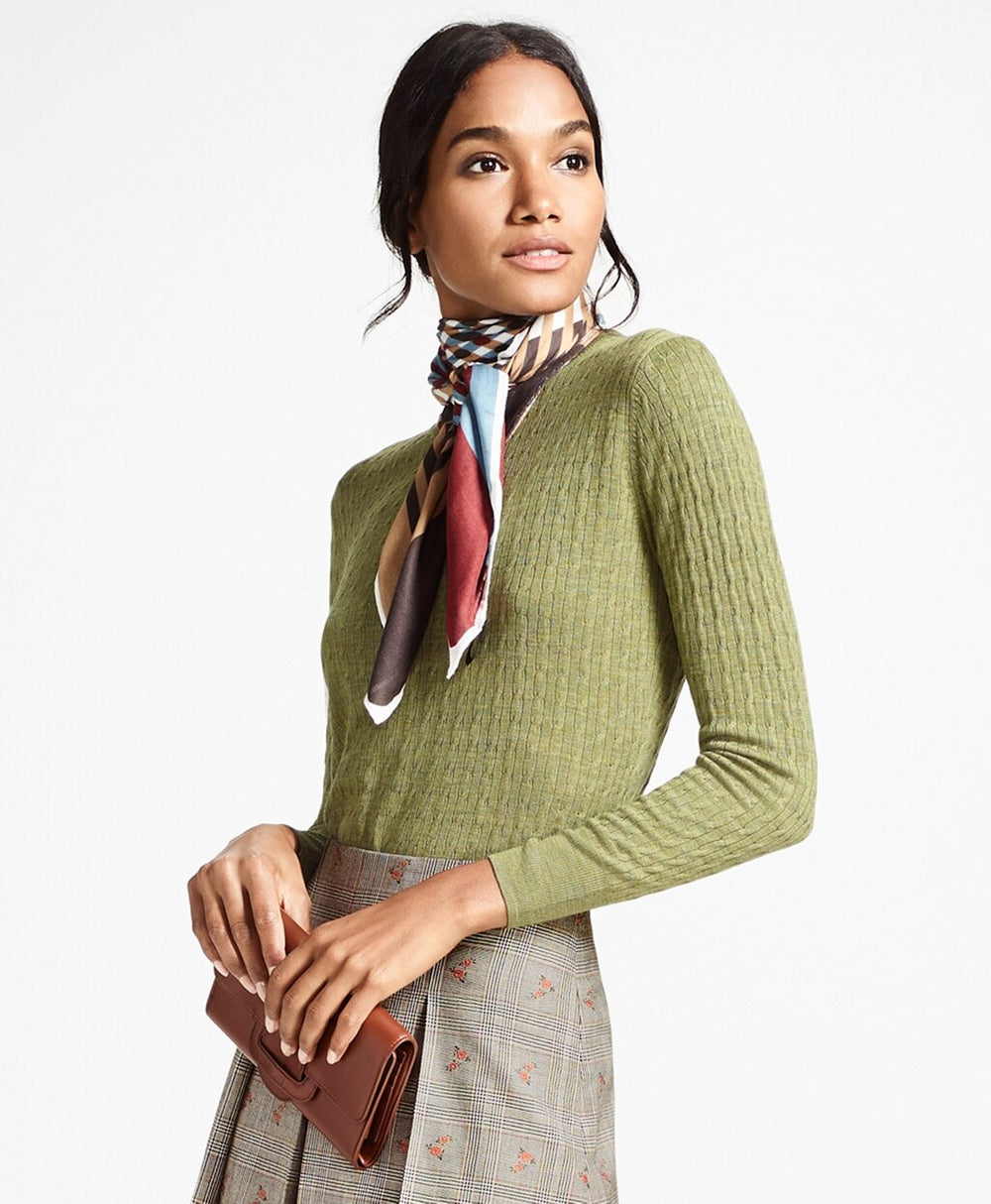 Cable-Knit Merino Wool Sweater