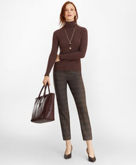 Tuck-Stitch Cashmere Turtleneck Sweater