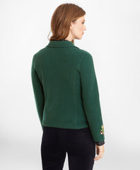 Floral-Embroidered Merino Wool Jacket