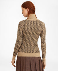 Floral-Jacquard Merino Wool Turtleneck Sweater